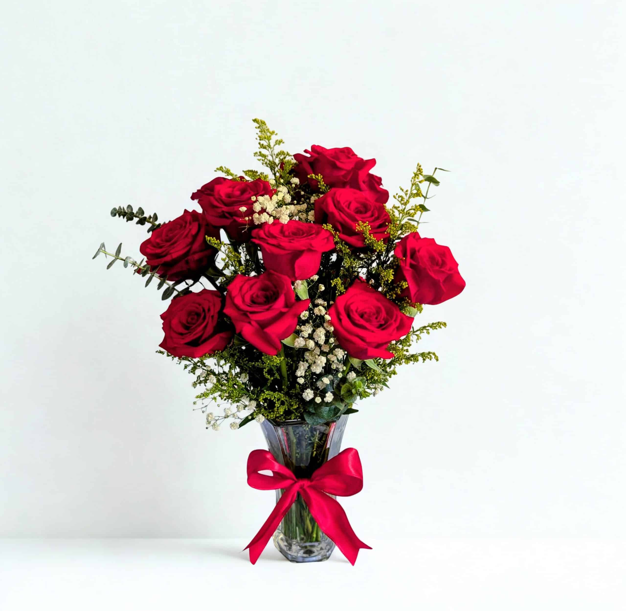 Classic Red Romance floral arrangement